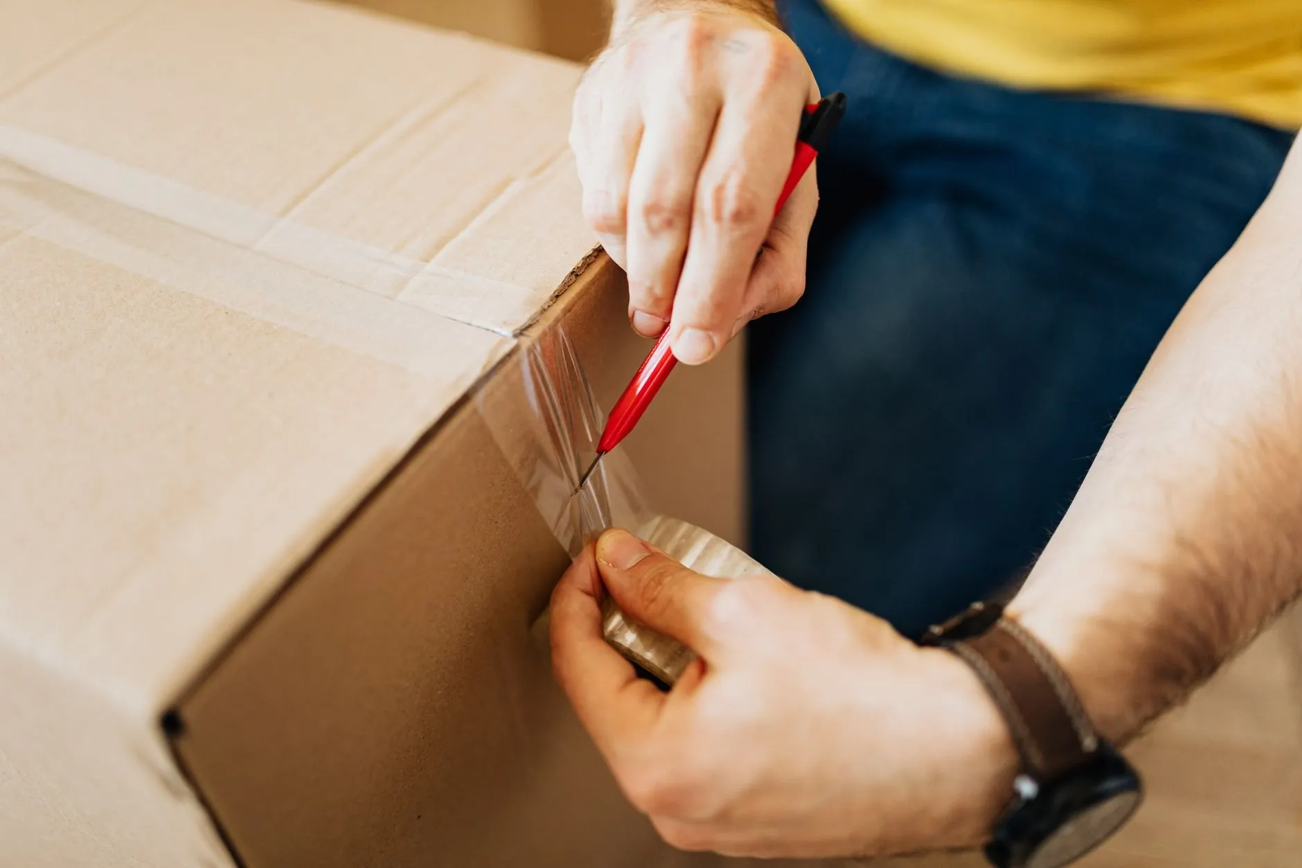 For packed moves, the crew arrives the day before with boxes, paper and blankets and labels each box by room.
